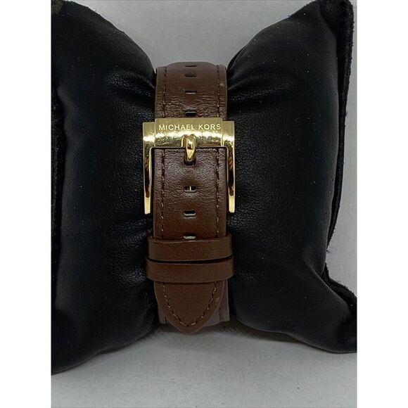 Michael Kors MK5632 Women's Brown Leather Analog Gold Dial Quartz Watch XX482 - Picture 6 of 12